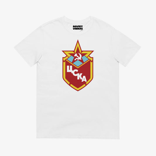 USSR National Hockey Team T-shirt featuring the vintage Soviet hockey logo in high-quality print.