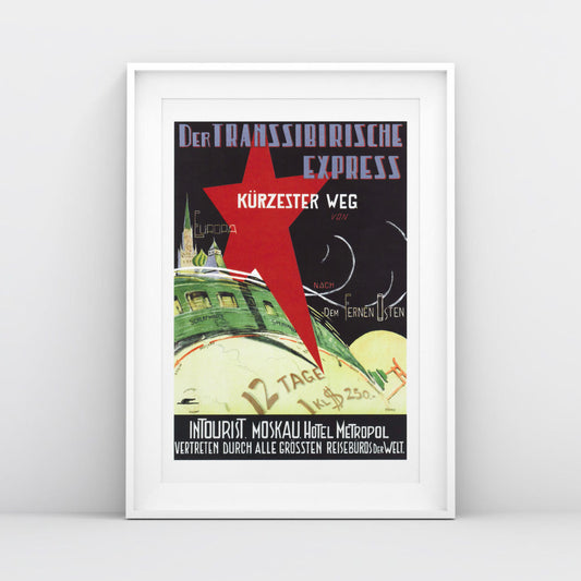 Vintage Soviet Trans-Siberian Express Poster - Rare USSR Railway Art