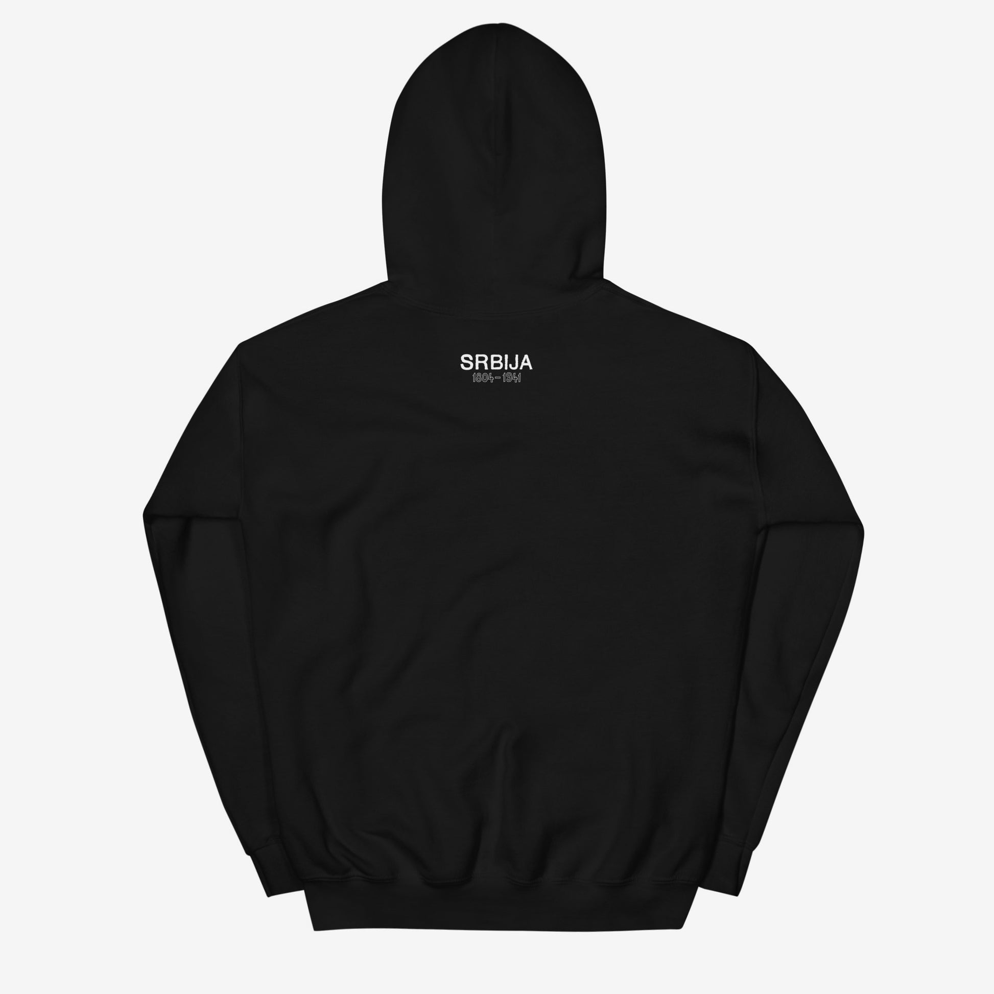 Serbia 1804–1941 Coat of Arms hoodie featuring the historic Serbian emblem.