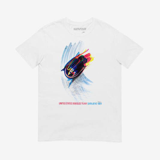 USA Bobsled T-shirt – Sarajevo 1984 Winter Olympics vintage Cold War Yugoslavian sports tee