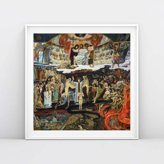 Ultra-high-resolution Vasnetsov "Last Judgment" artwork on a premium poster. Museum-quality print with exceptional detail and colour accuracy.