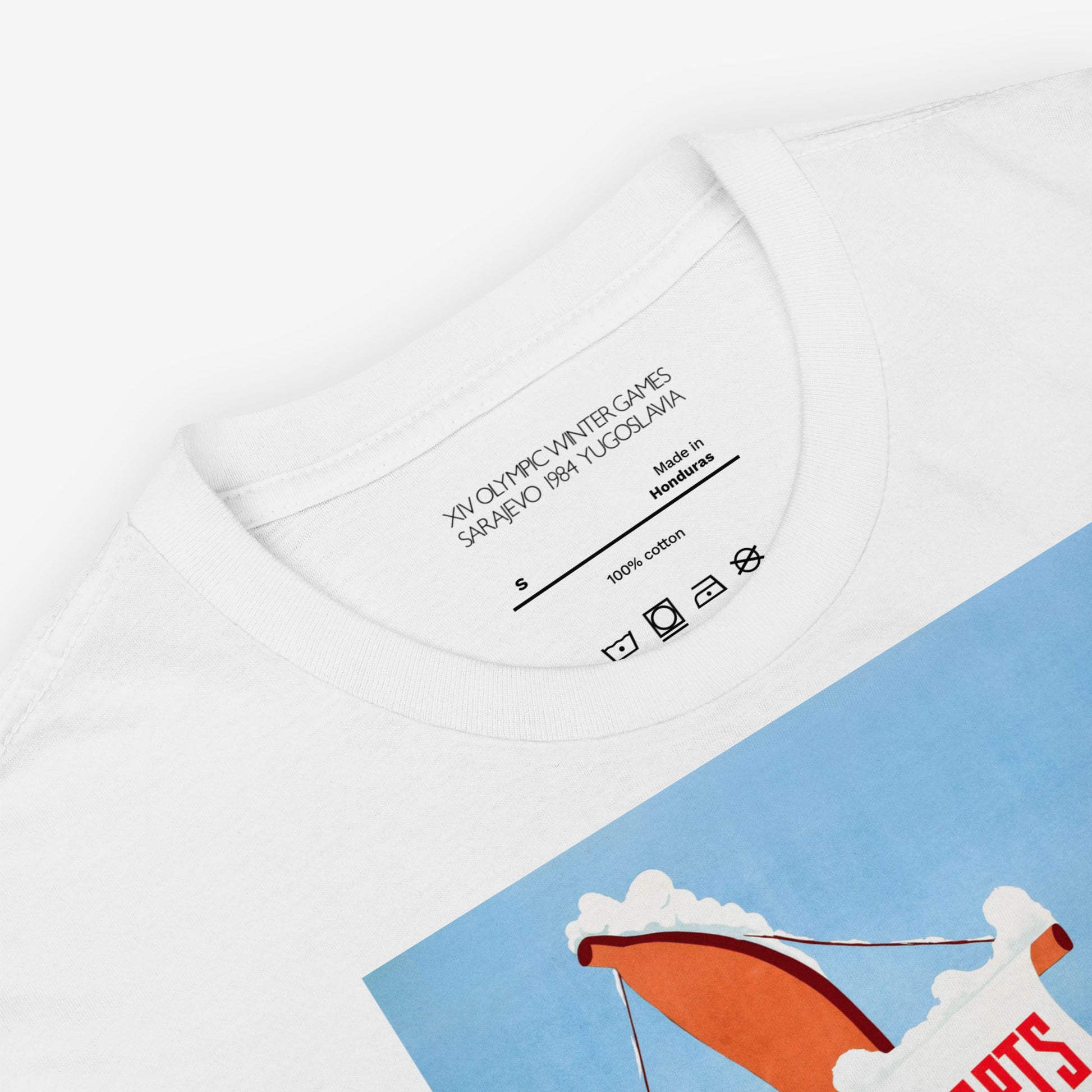 Vintage Yugoslavia skiing T-shirt with winter sports travel poster art, unisex fit
