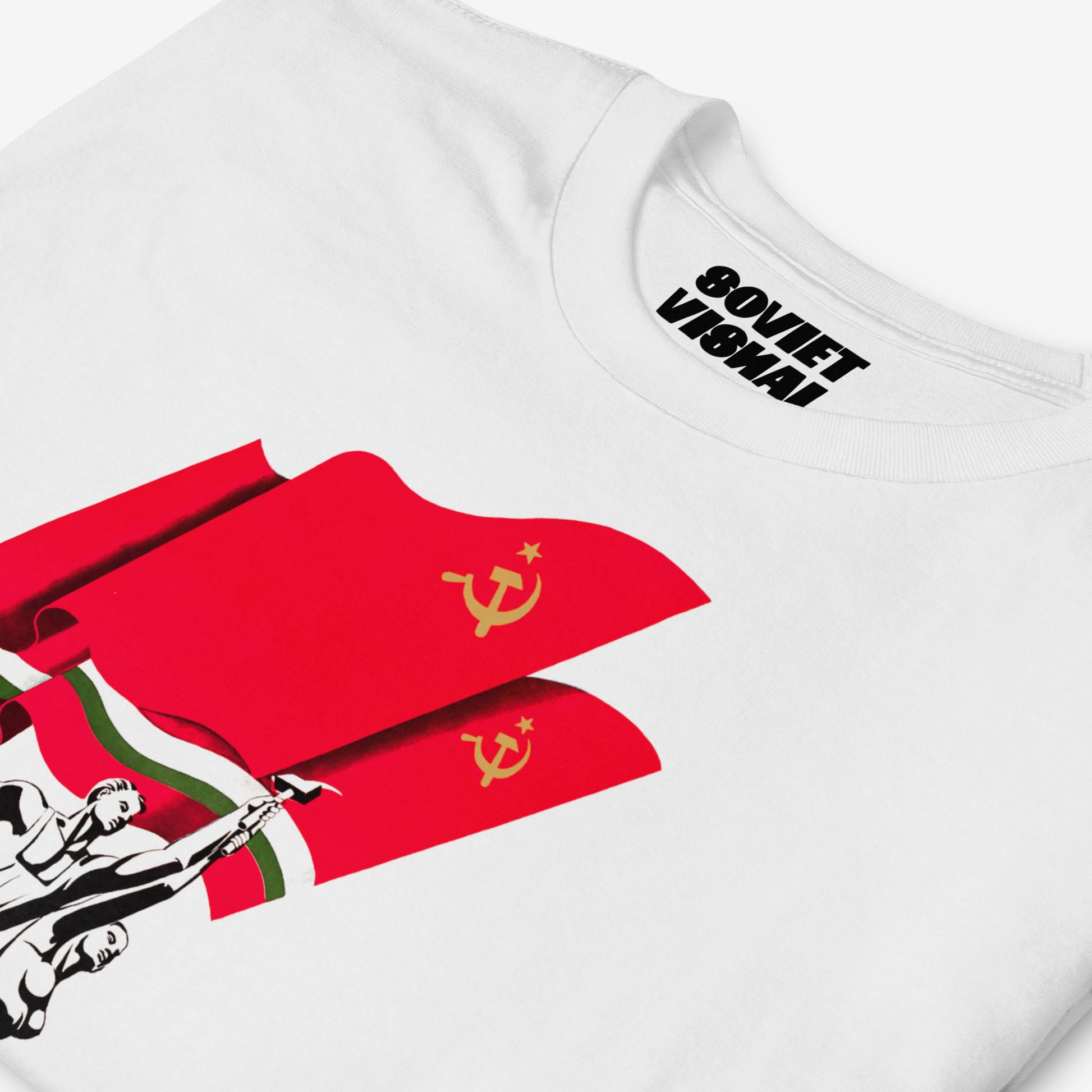 Soviet Art T-Shirt - "The Worker and the Collective Farm Girl" - Bold USSR Design