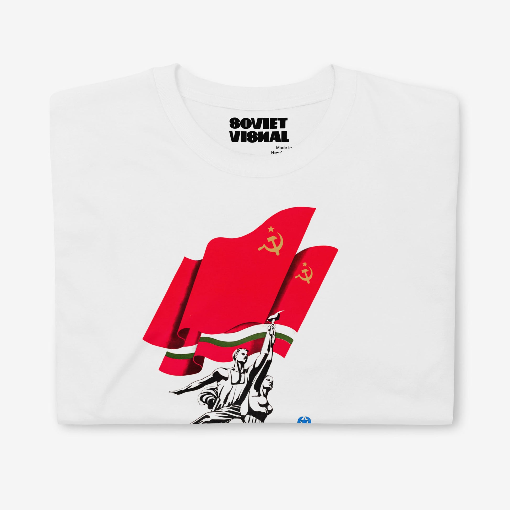 Soviet Art T-Shirt - "The Worker and the Collective Farm Girl" - Bold USSR Design