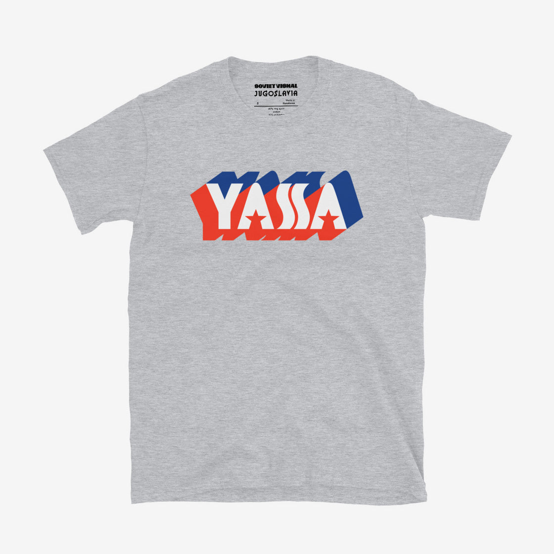 T-shirt featuring the vintage YASSA logo, the iconic Yugoslav sportswear brand.
