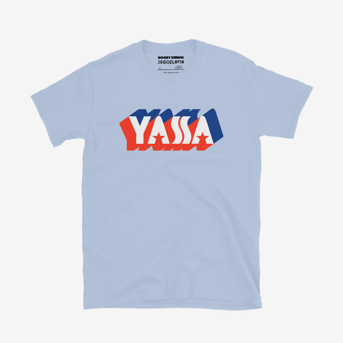 T-shirt featuring the vintage YASSA logo, the iconic Yugoslav sportswear brand.