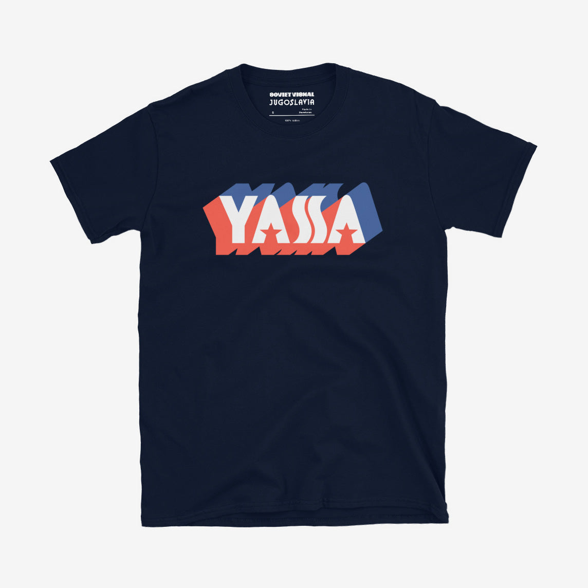 T-shirt featuring the vintage YASSA logo, the iconic Yugoslav sportswear brand.