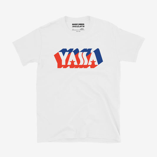 T-shirt featuring the vintage YASSA logo, the iconic Yugoslav sportswear brand.
